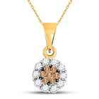 Enchanting Flower Cluster Diamond Pendant in 14k Yellow Gold  Top View from Splendid Jewellery