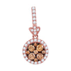 Captivating Brown Diamond Circle Frame Pendant  Top View from Splendid Jewellery