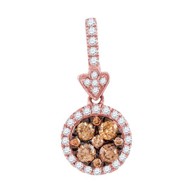 Captivating Brown Diamond Circle Frame Pendant  Top View from Splendid Jewellery