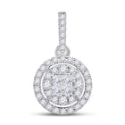 14kt White Gold Princess Diamond Halo Cluster Pendant - Captivating Elegance  Top View from Splendid Jewellery