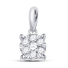7-Diamond Brilliance: 14kt White Gold Cluster Pendant  Top View from Splendid Jewellery