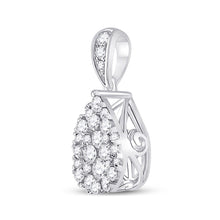Load image into Gallery viewer, Enchanting Teardrop Diamond Cluster Pendant - Side View