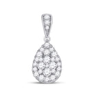 Enchanting Teardrop Diamond Cluster Pendant - Top View