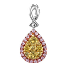 Load image into Gallery viewer, Radiant Rainbow Diamond Teardrop Cluster Pendant  Top View from Splendid Jewellery