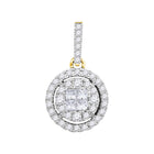 Radiant Elegance: 14kt Yellow Gold Diamond Cluster Pendant  Top View from Splendid Jewellery