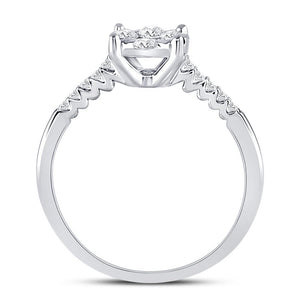 Diamond Cluster Ring | 10kt White Gold Womens Round Diamond Flower Cluster Ring 1/2 Cttw | Splendid Jewellery GND