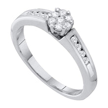 Load image into Gallery viewer, Enchanting Blossom Diamond Cluster Ring Top view from the 10Kt White Gold Womens Round Diamond Flower Cluster Ring 1 4 Cttwpin41243 collection by Splendid Jewellery