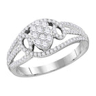 Dazzling Diamond Delight | 10kt White Gold Womens Round Diamond Oval Cluster Ring 1/2 Cttw Top view from the 10Kt White Gold Womens Round Diamond Oval Cluster Ring 1 2 Cttwpin222981 collection by Splendid Jewellery