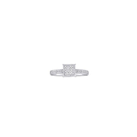 Radiant Brilliance Diamond Cluster Ring Top View from Splendid Jewellery