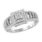 Dazzling Square Cluster Diamond Ring in 10kt White Gold Top view from the 10Kt White Gold Womens Round Diamond Square Cluster Ring 1 3 Cttwpin228293 collection by Splendid Jewellery