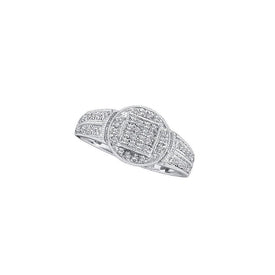 Captivating Brilliance: 14kt White Gold Diamond Cluster Ring Top View from Splendid Jewellery