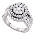 Enchanting Diamond Blossom Ring | 14kt White Gold Womens Round Diamond Flower Cluster Cluster Ring 2 Cttw | Splendid Jewellery Top View from Splendid Jewellery