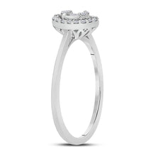 Load image into Gallery viewer, Captivating Brilliance: 14kt White Gold Women&#39;s Diamond Cluster Ring - Second Side View