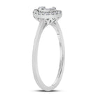Captivating Brilliance: 14kt White Gold Women's Diamond Cluster Ring - Second Side View