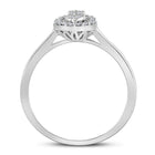 Captivating Brilliance: 14kt White Gold Women's Diamond Cluster Ring - Front View