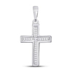 Radiant Diamond Cross Pendant | 10kt White Gold Womens Princess Diamond Cross Pendant 1/10 Cttw | Splendid Jewellery Top view from the 10Kt White Gold Womens Princess Diamond Cross Pendant 1 10 Cttwpin280466 collection by Splendid Jewellery