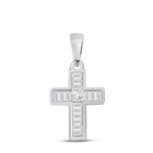 Splendid Jewellery Diamond Cross Pendant | 10kt White Gold Womens Princess Diamond Cross Pendant 1/3 Cttw Top view from the 10Kt White Gold Womens Princess Diamond Cross Pendant 1 3 Cttwpin280807 collection by Splendid Jewellery