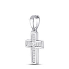 Splendid Jewellery Diamond Cross Pendant | 10kt White Gold Womens Princess Diamond Cross Pendant 1/3 Cttw Side view from the 10Kt White Gold Womens Princess Diamond Cross Pendant 1 3 Cttwpin280807 collection by Splendid Jewellery