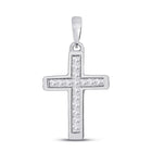 Radiant Faith Diamond Cross Pendant Top view from the 10Kt White Gold Womens Princess Diamond Cross Pendant 1 6 Cttwpin280805 collection by Splendid Jewellery