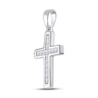Radiant Faith Diamond Cross Pendant Side view from the 10Kt White Gold Womens Princess Diamond Cross Pendant 1 6 Cttwpin280805 collection by Splendid Jewellery