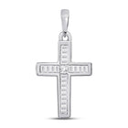 Radiant Spirit Diamond Cross Pendant Top view from the 10Kt White Gold Womens Princess Diamond Cross Pendant 1 8 Cttwpin280800 collection by Splendid Jewellery