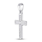 Radiant Spirit Diamond Cross Pendant Side view from the 10Kt White Gold Womens Princess Diamond Cross Pendant 1 8 Cttwpin280800 collection by Splendid Jewellery