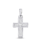10kt White Gold Princess Diamond Cross Pendant - A Radiant Symbol of Faith and Elegance Top view from the 10Kt White Gold Womens Princess Diamond Small Cross Pendant 1 6 Cttwpin280802 collection by Splendid Jewellery