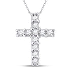 Radiant Faith: 10kt White Gold Womens Round Diamond Cross Pendant 1/10 Cttw Top view from the 10Kt White Gold Womens Round Diamond Cross Pendant 1 10 Cttwpin62296 collection by Splendid Jewellery