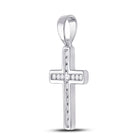 10kt White Gold Diamond Cross Pendant - A Symbol of Timeless Elegance and Devotion Side view from the 10Kt White Gold Womens Round Diamond Cross Pendant 1 10 Cttwpin280493 collection by Splendid Jewellery