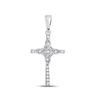 Radiant Faith: 10kt White Gold Diamond Cross Pendant 1/12 Cttw Top view from the 10Kt White Gold Womens Round Diamond Faith Cross Pendant 1 12 Cttwpin249677 collection by Splendid Jewellery