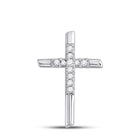 Radiant Reflections: 10kt White Gold Diamond Cross Pendant Top view from the 10Kt White Gold Womens Round Diamond Cross Pendant 1 12 Cttwpin280055 collection by Splendid Jewellery