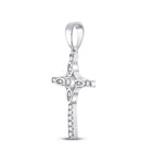Radiant Faith: 10kt White Gold Diamond Cross Pendant 1/12 Cttw Side view from the 10Kt White Gold Womens Round Diamond Faith Cross Pendant 1 12 Cttwpin249677 collection by Splendid Jewellery