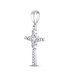 Radiant Faith: 10kt White Gold Diamond Cross Pendant 1/12 Cttw Side view from the 10Kt White Gold Womens Round Diamond Faith Cross Pendant 1 12 Cttwpin249677 collection by Splendid Jewellery