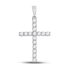 Radiant Faith Diamond Cross Pendant Top view from the 10Kt White Gold Womens Round Diamond Cross Pendant 1 2 Cttwpin280430 collection by Splendid Jewellery