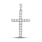 Radiant Reflections: 10kt White Gold Diamond Cross Pendant Top view from the 10Kt White Gold Womens Round Diamond Cross Pendant 1 2 Cttwpin280414 collection by Splendid Jewellery