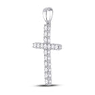 Radiant Faith Diamond Cross Pendant Side view from the 10Kt White Gold Womens Round Diamond Cross Pendant 1 2 Cttwpin280430 collection by Splendid Jewellery