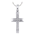 Splendid Jewellery 10kt White Gold Diamond Cross Pendant Top view from the 10Kt White Gold Womens Round Diamond Cross Pendant 1 20 Cttwpin80741 collection by Splendid Jewellery