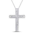 Radiant Reflections: 10kt White Gold Diamond Cross Pendant Top view from the 10Kt White Gold Womens Round Diamond Cross Pendant 1 20 Cttwpin284052 collection by Splendid Jewellery