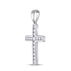 Radiant Faith Diamond Cross Pendant Side view from the 10Kt White Gold Womens Round Diamond Cross Pendant 1 3 Cttwpin280460 collection by Splendid Jewellery