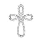 Radiant Cross of Elegance: 10kt White Gold Womens Round Diamond Pendant Top view from the 10Kt White Gold Womens Round Diamond Cross Pendant 1 3 Cttwpin204075 collection by Splendid Jewellery
