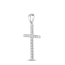 Load image into Gallery viewer, Radiant Love Diamond Cross Pendant Side view from the 10Kt White Gold Womens Round Diamond Cross Pendant 1 3 Cttwpin280463 collection by Splendid Jewellery