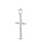 Radiant Love Diamond Cross Pendant Side view from the 10Kt White Gold Womens Round Diamond Cross Pendant 1 3 Cttwpin280463 collection by Splendid Jewellery