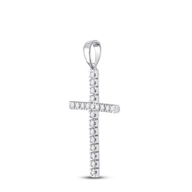 Radiant Love Diamond Cross Pendant Side view from the 10Kt White Gold Womens Round Diamond Cross Pendant 1 3 Cttwpin280463 collection by Splendid Jewellery