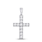 Radiant White Gold Diamond Cross Pendant: A Timeless Symbol of Faith and Elegance Top view from the 10Kt White Gold Womens Round Diamond Cross Pendant 1 4 Cttwpin280497 collection by Splendid Jewellery