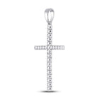 Radiant Grace Diamond Cross Pendant Side view from the 10Kt White Gold Womens Round Diamond Cross Pendant 1 4 Cttwpin280461 collection by Splendid Jewellery