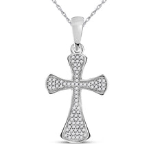 Load image into Gallery viewer, Ethereal Brilliance Diamond Cross Pendant  Top View from Splendid Jewellery