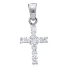Radiant Faith Diamond Cross Pendant Top view from the 10Kt White Gold Womens Round Diamond Cross Pendant 1 4 Cttwpin88221 collection by Splendid Jewellery