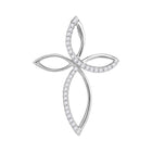 10kt White Gold Sparkling Diamond Cross Pendant - A Symbol of Elegance and Grace Top view from the 10Kt White Gold Womens Round Diamond Cross Pendant 1 4 Cttwpin204022 collection by Splendid Jewellery