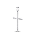 Exquisite Brilliance Diamond Cross Pendant Side view from the 10Kt White Gold Womens Round Diamond Cross Pendant 1 4 Cttwpin280498 collection by Splendid Jewellery