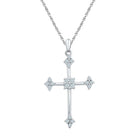 Radiant Reflections: 10kt White Gold Diamond Cross Pendant  Top View from Splendid Jewellery